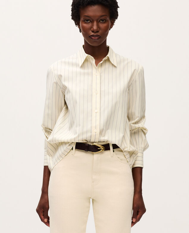Camisa rayada K014 stripes ecru