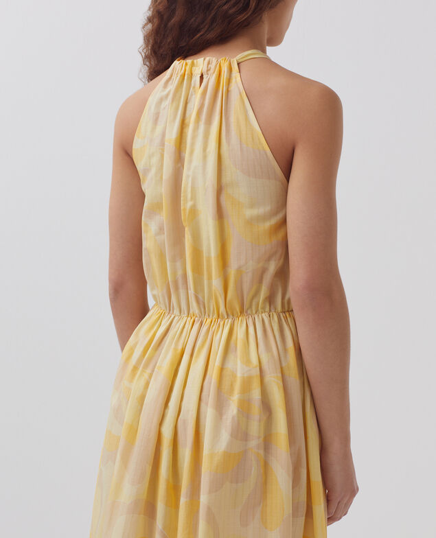 Vestido largo con escote americano H413 anemone yellow