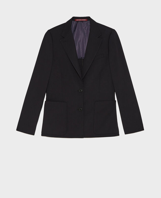 Blazer de lana masculino entallado Black beauty