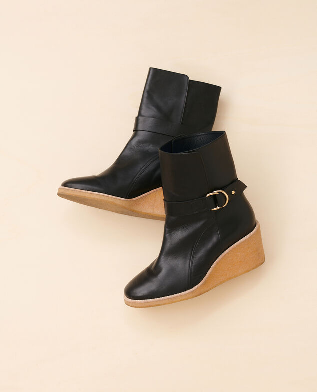 Botines de cuero con plataforma 4216 black_beauty