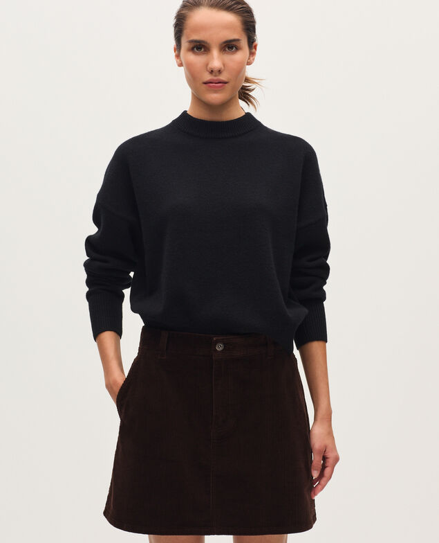 Falda corta de pana U380 dark brown