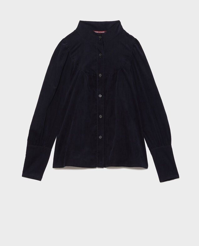 Camisa de terciopelo con pechera Night sky