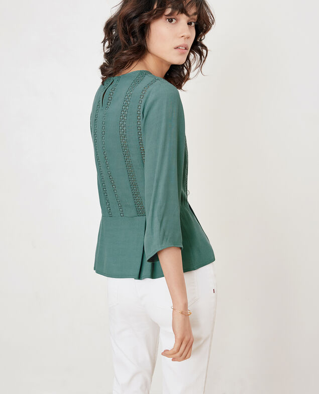 Blusa con péplum y encaje Peppermint