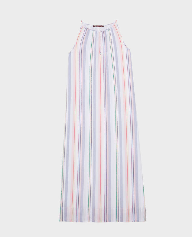 Vestido largo de algodón Stripes multico