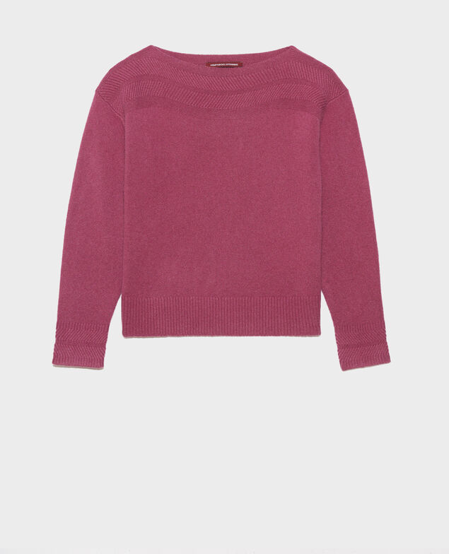 Jersey de cachemir con cuello de barco Damson