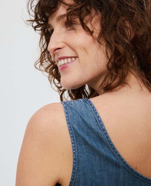 Vestido de tirantes en denim Denim blue
