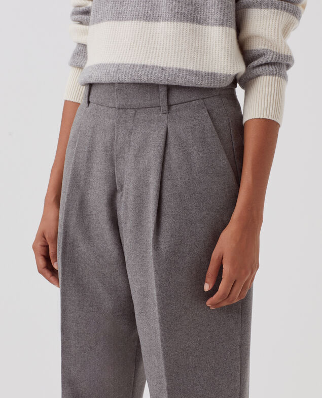 Pantalón recto de lana U060 gray