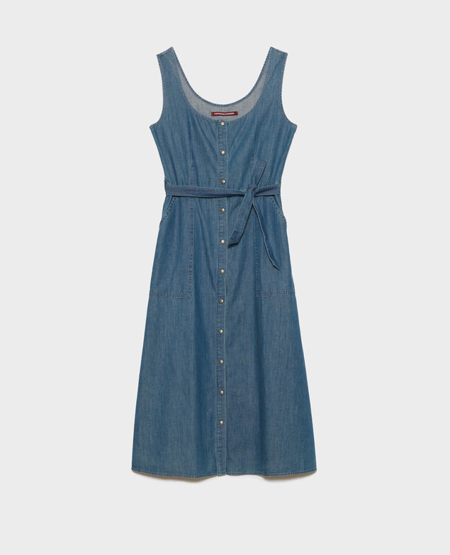 Vestido de tirantes en denim Denim blue