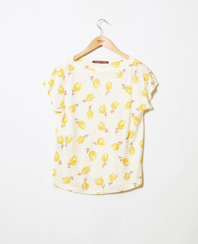 Camiseta con cuello barco de lino  Tulip buttercream