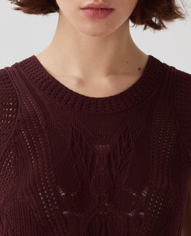 Top de crochet con motivo floral J380 decadent chocolate