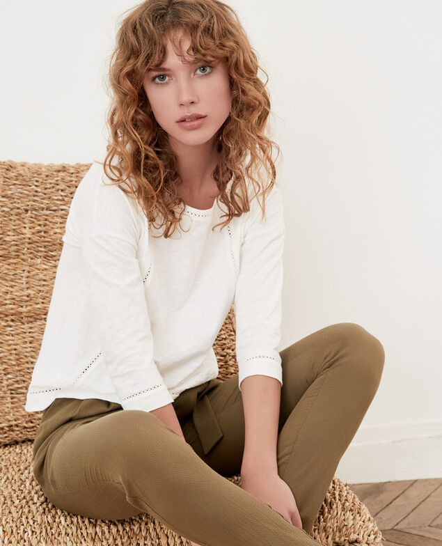 Camiseta con detalles de fantasía Blanc
