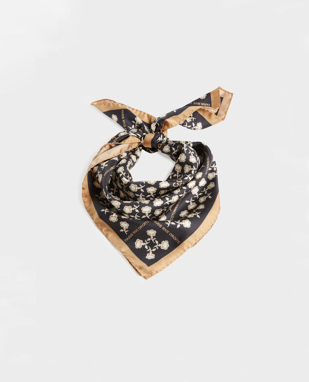 Foulard cuadrado de seda Black beauty