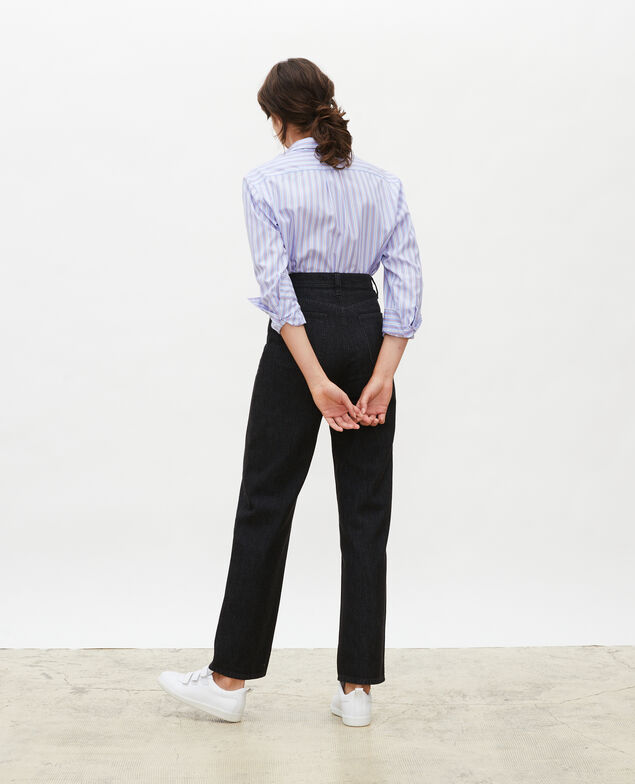 REAL STRAIGHT - Jeans negros de talle alto y 5 bolsillos Noir denim