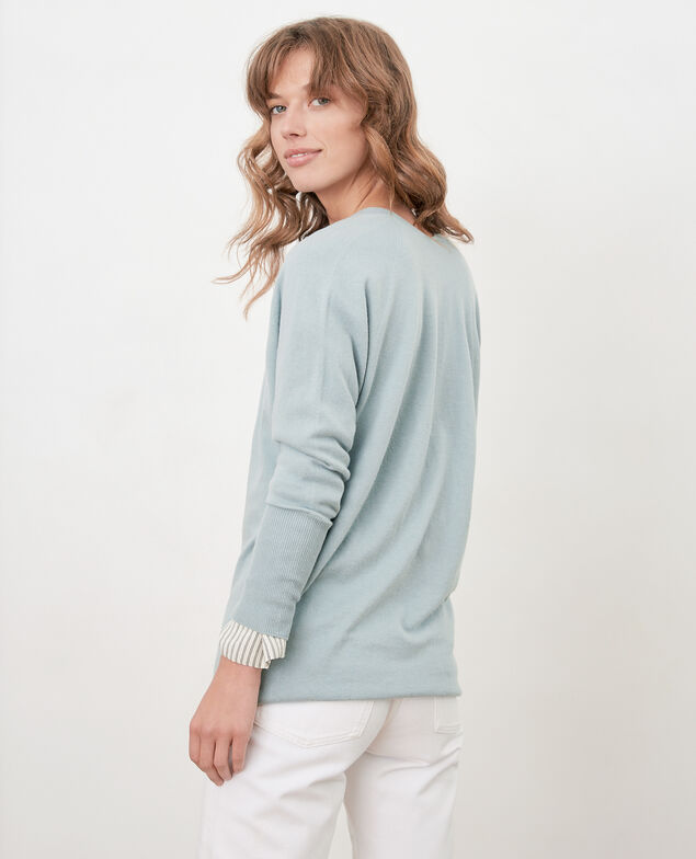 Jersey oversize de algodón y cachemir Silver green