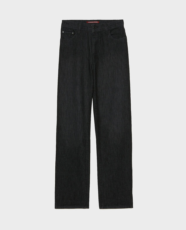 REAL STRAIGHT - Jeans negros de talle alto y 5 bolsillos Noir denim