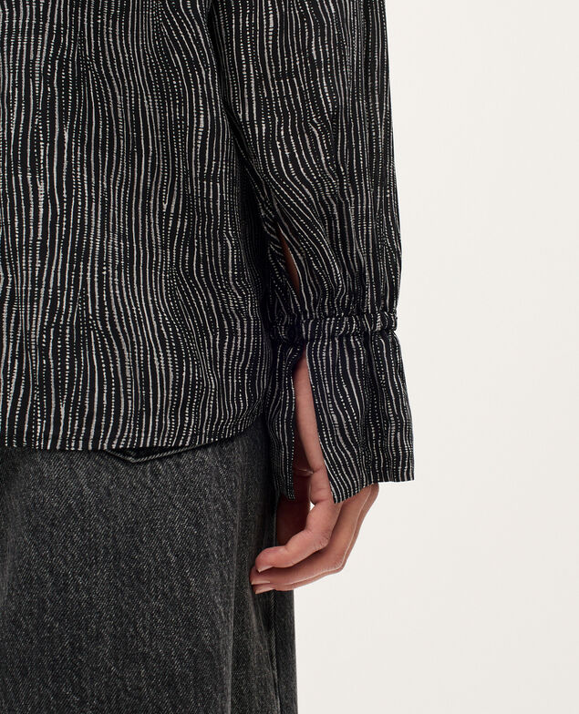 Camisa fluida de manga larga K093 stripes black