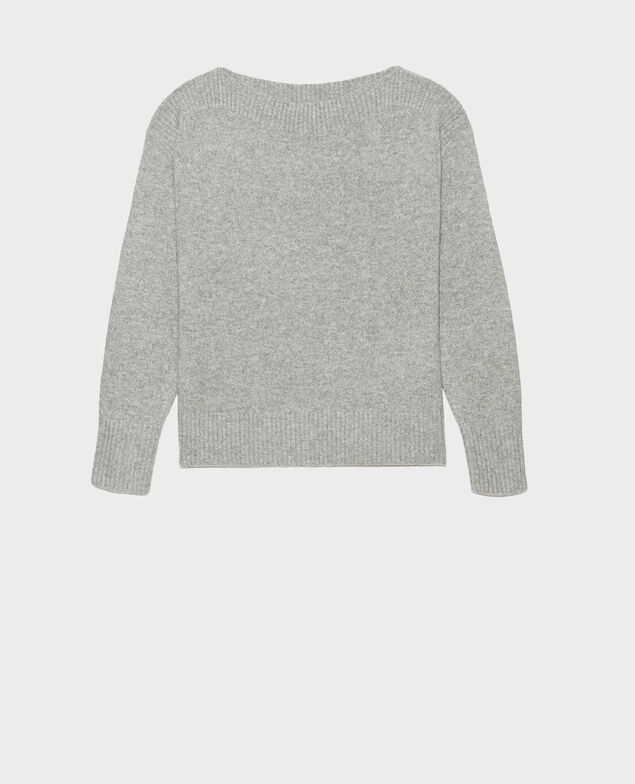 Jersey de cachemir con cuello de barco Light grey melange