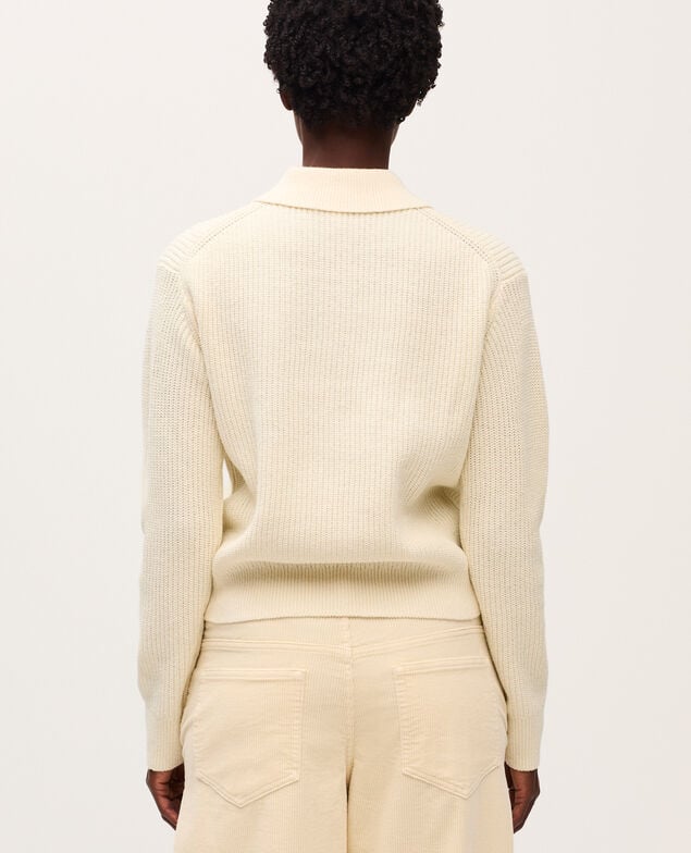 Jersey con cuello polo U010 off white