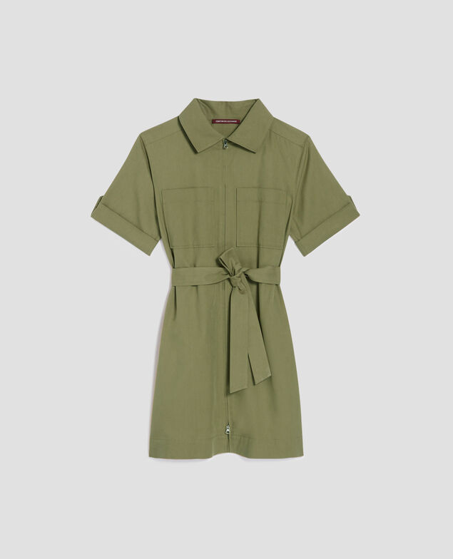 Vestido cargo con cremallera I560 covert green