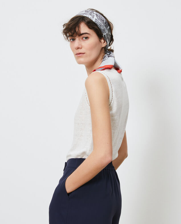 Camiseta de lino con tirantes Gardenia