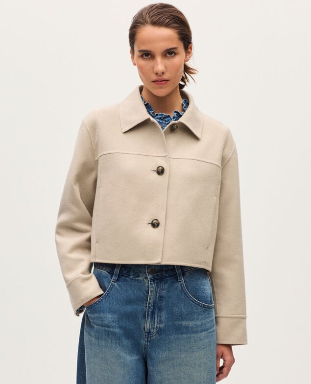 Chaqueta corta de doble cara K301 light beige