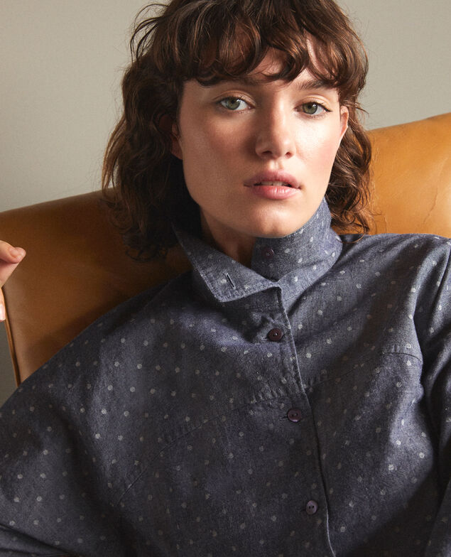 Camisa de corte recto Azul