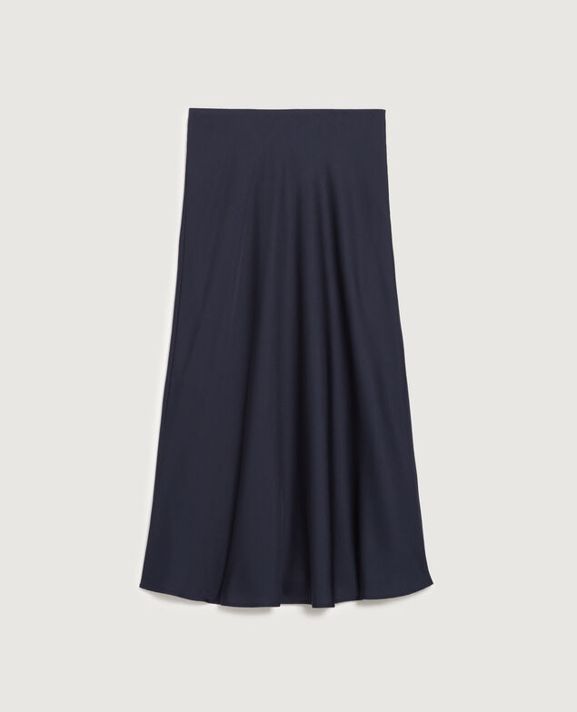 Falda midi fluida satinada H695 night sky