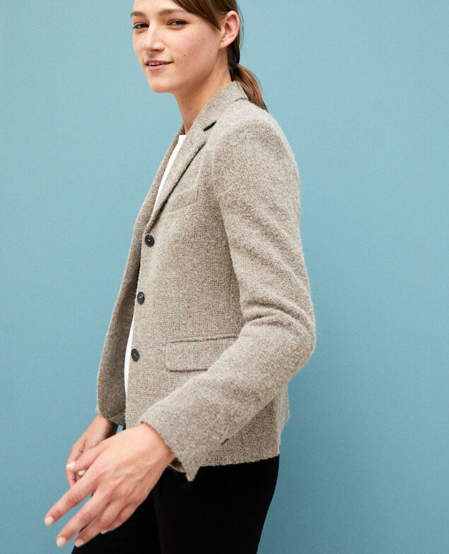 Chaqueta de traje con lana Beige