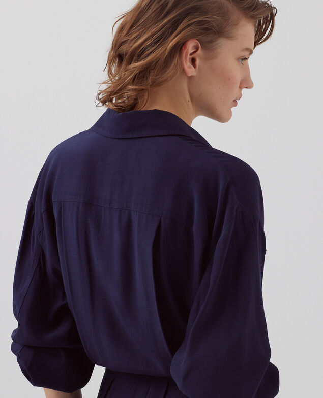 Vestido camisero fluido H694 baritone blue