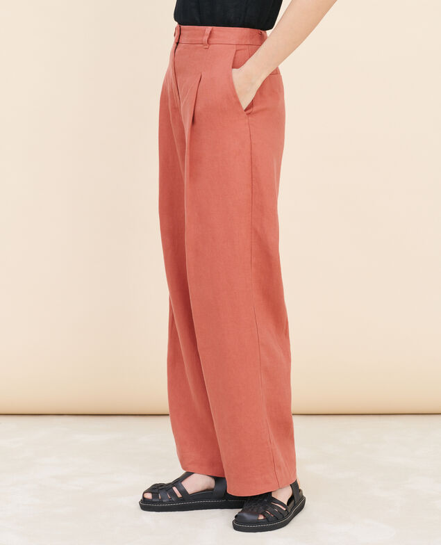 YVONNE - Pantalón ancho de lino 7200c 13 red