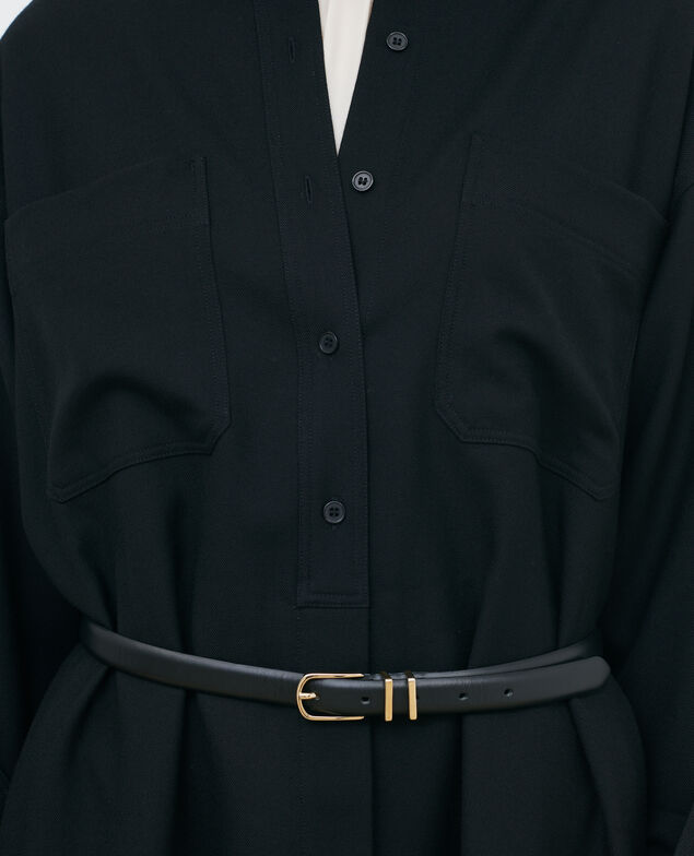 Vestido camissero corto oversize Black beauty