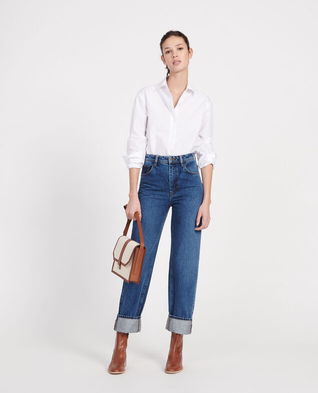 Jeans talle alto y corte recto Denim medium wash