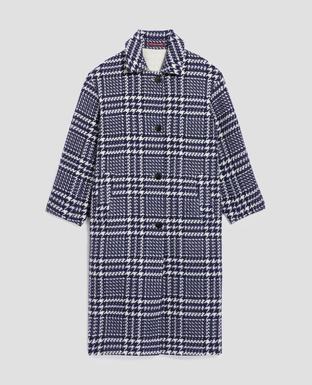 Abrigo largo I681 houndstooth ble