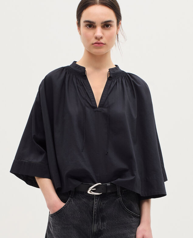 Blusa de gasa de algodón K080 vulcan gray