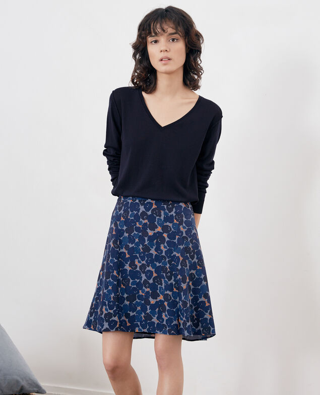 Falda estampada Blossom shadow indigo