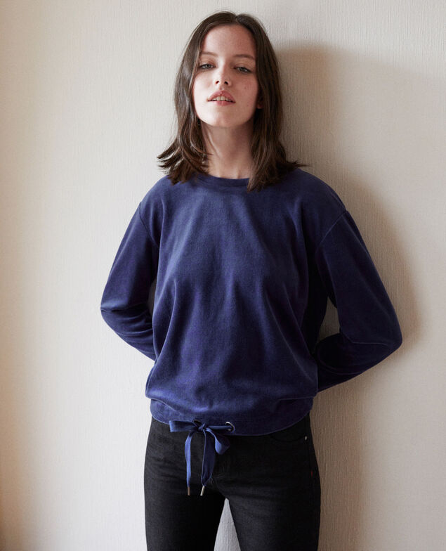 Sudadera de terciopelo Medieval blue
