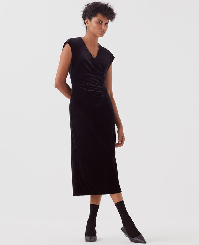Vestido largo de terciopelo H091 black beauty