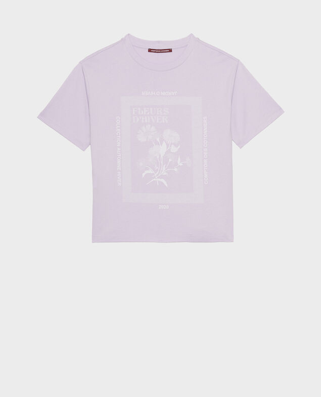 Camiseta amplio de algodón manga corta Pastel lilac