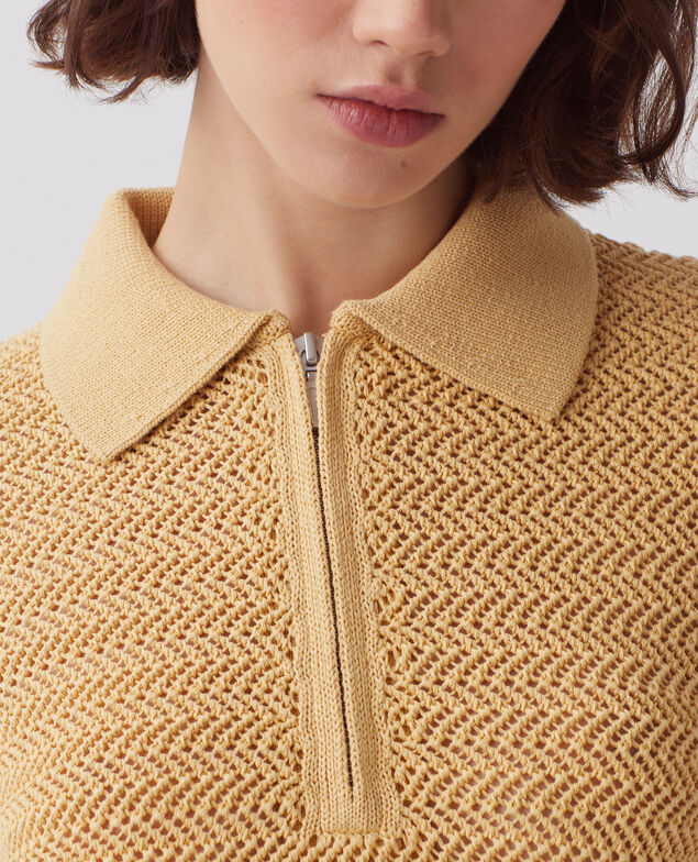 Jersey cuello polo con cremallera de algodón J420 moonstone