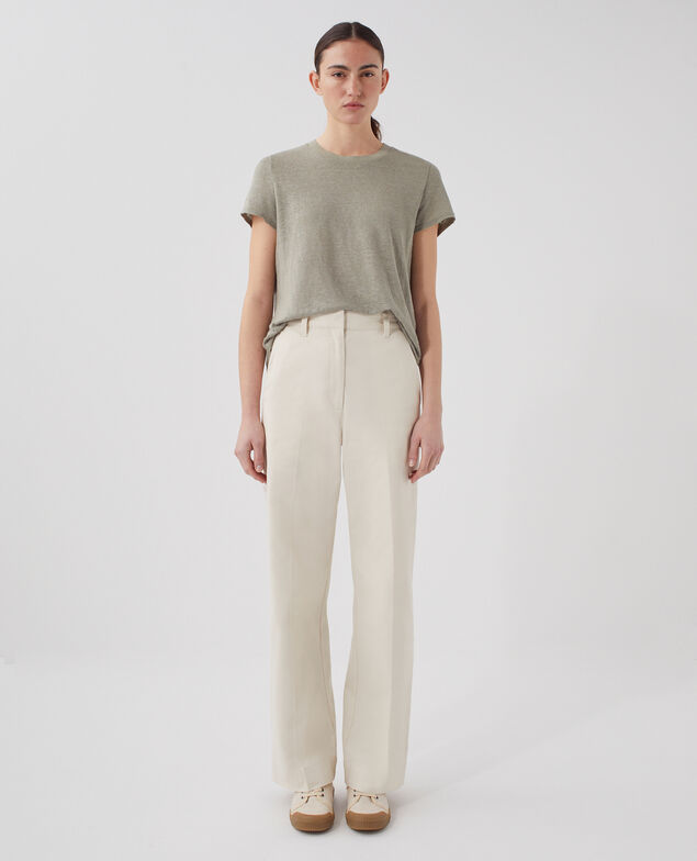BLANDINE - Pantalón recto I010 glass green beige
