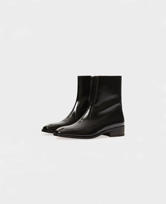  Botines ajustados de cuero Black beauty