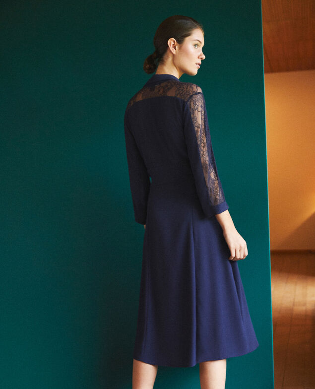 Vestido con encaje Azul