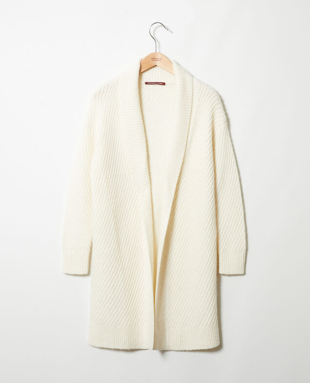Jersey de punto canalé Off white