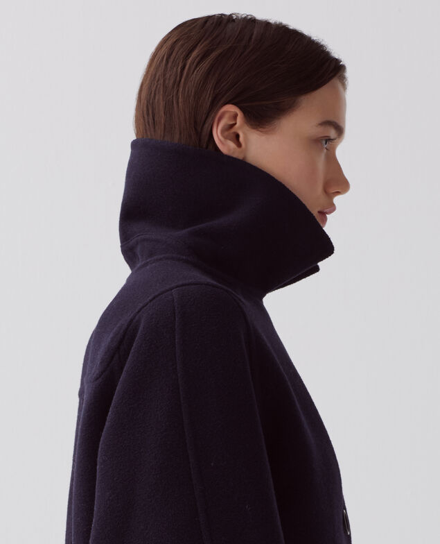 Chaquetón de longitud media de doble cara U690 navy
