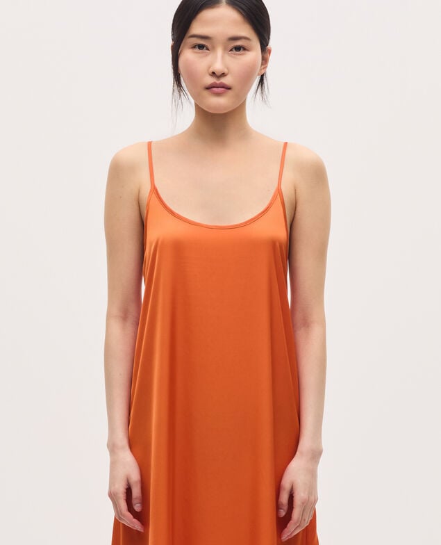 Vestido lencero satinado K240 apricot orange