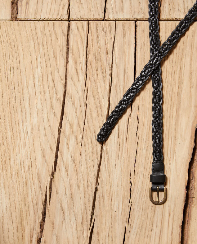 Cinturón trenzado de cuero Negro