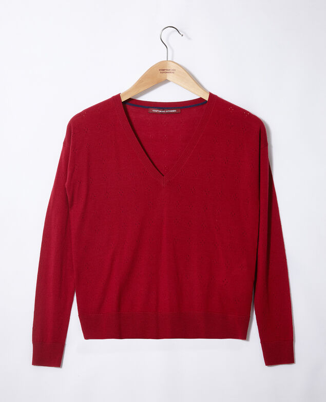 Jersey de lana merino Rio red