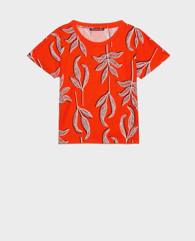Camiseta de algodón con cuello redondo Prt bot spicy