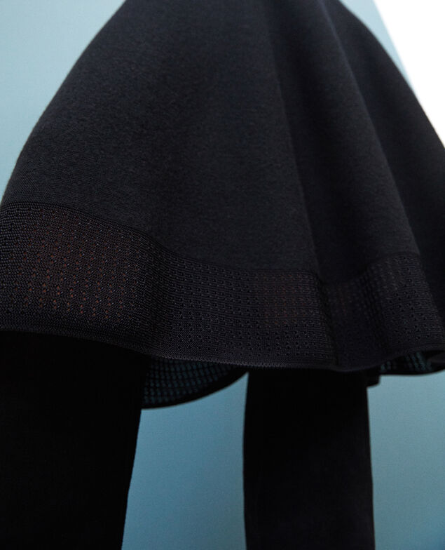 Vestido wholegarment con cuello ajustable Negro