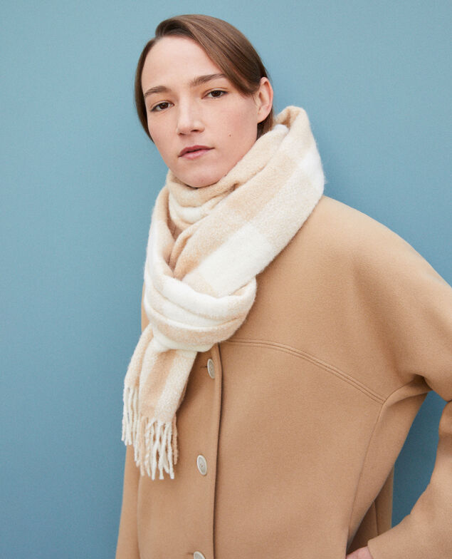 Gran bufanda Silver gray/off white